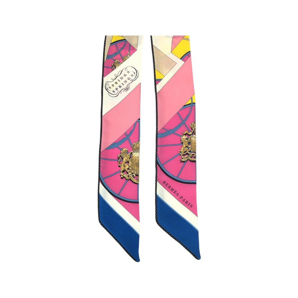 Hermes Spring Pink Beige Blue Silk Scarf Ribbon — view 4
