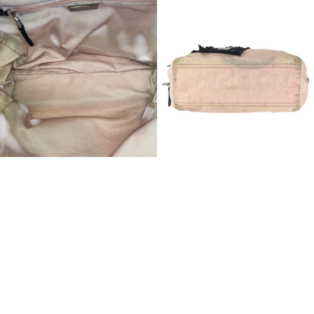 Prada Tessuto Bijou Pink Black Silver Nylon Handbag — view 9
