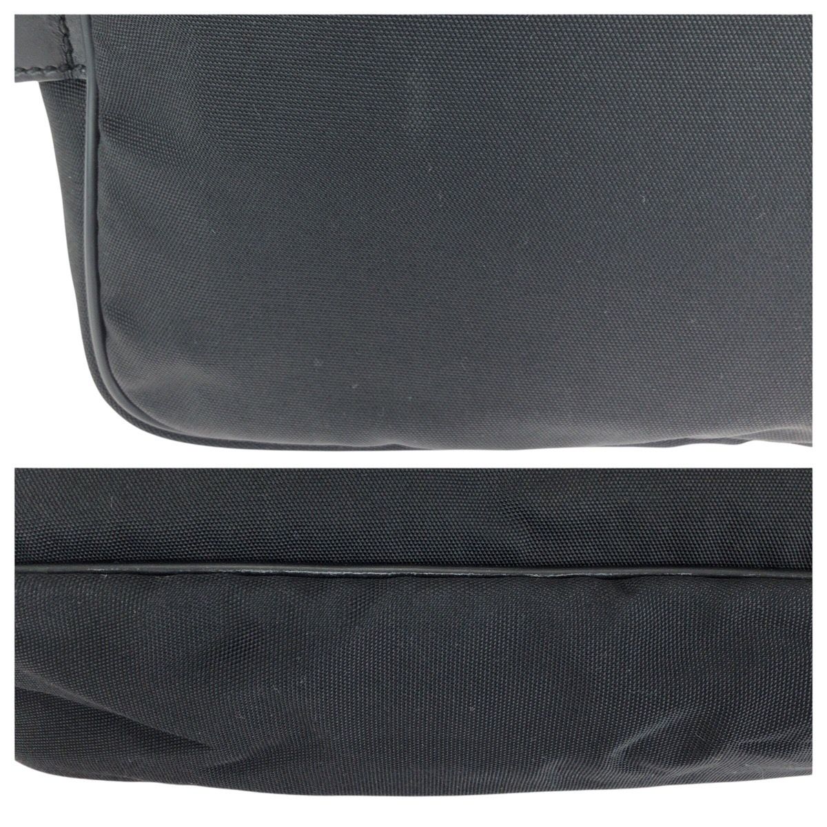 Gucci Sherry Line Logo Plate Black Nylon Clutch — view 6