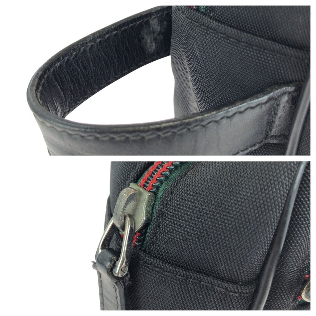 Gucci Sherry Line Logo Plate Black Nylon Clutch — view 5