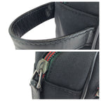 Gucci Sherry Line Logo Plate Black Nylon Clutch — view 5