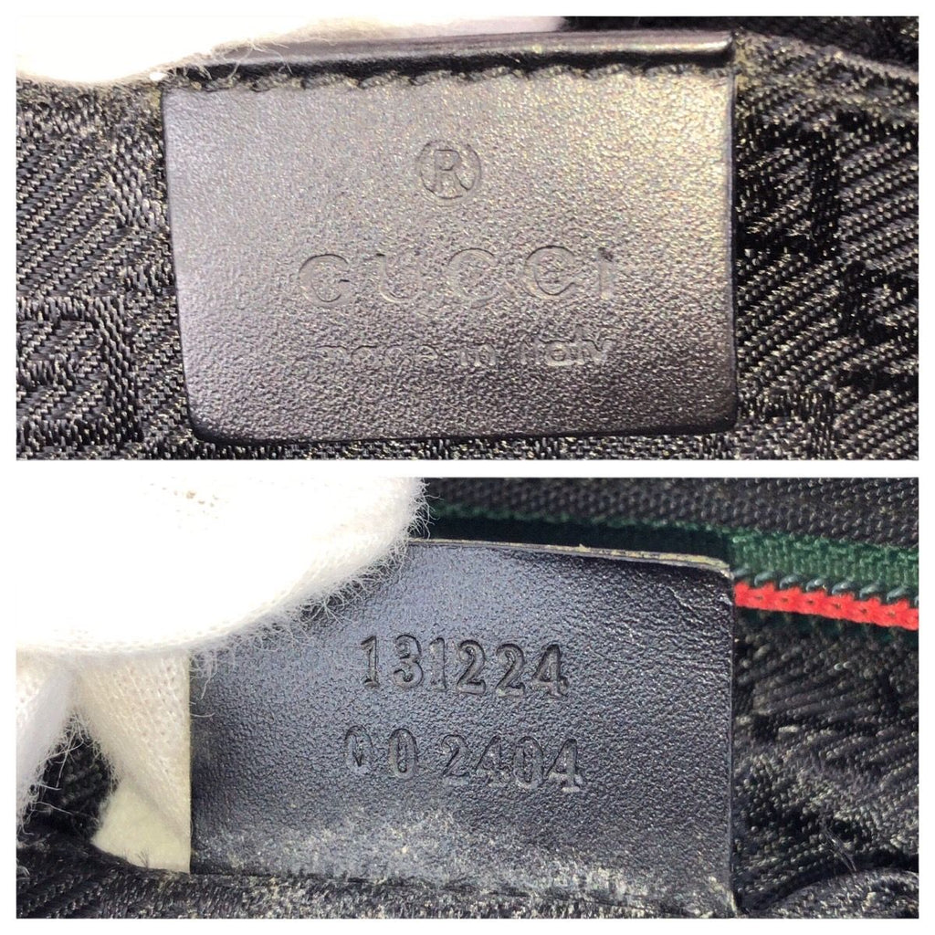 Gucci Sherry Line Logo Plate Black Nylon Clutch — view 4