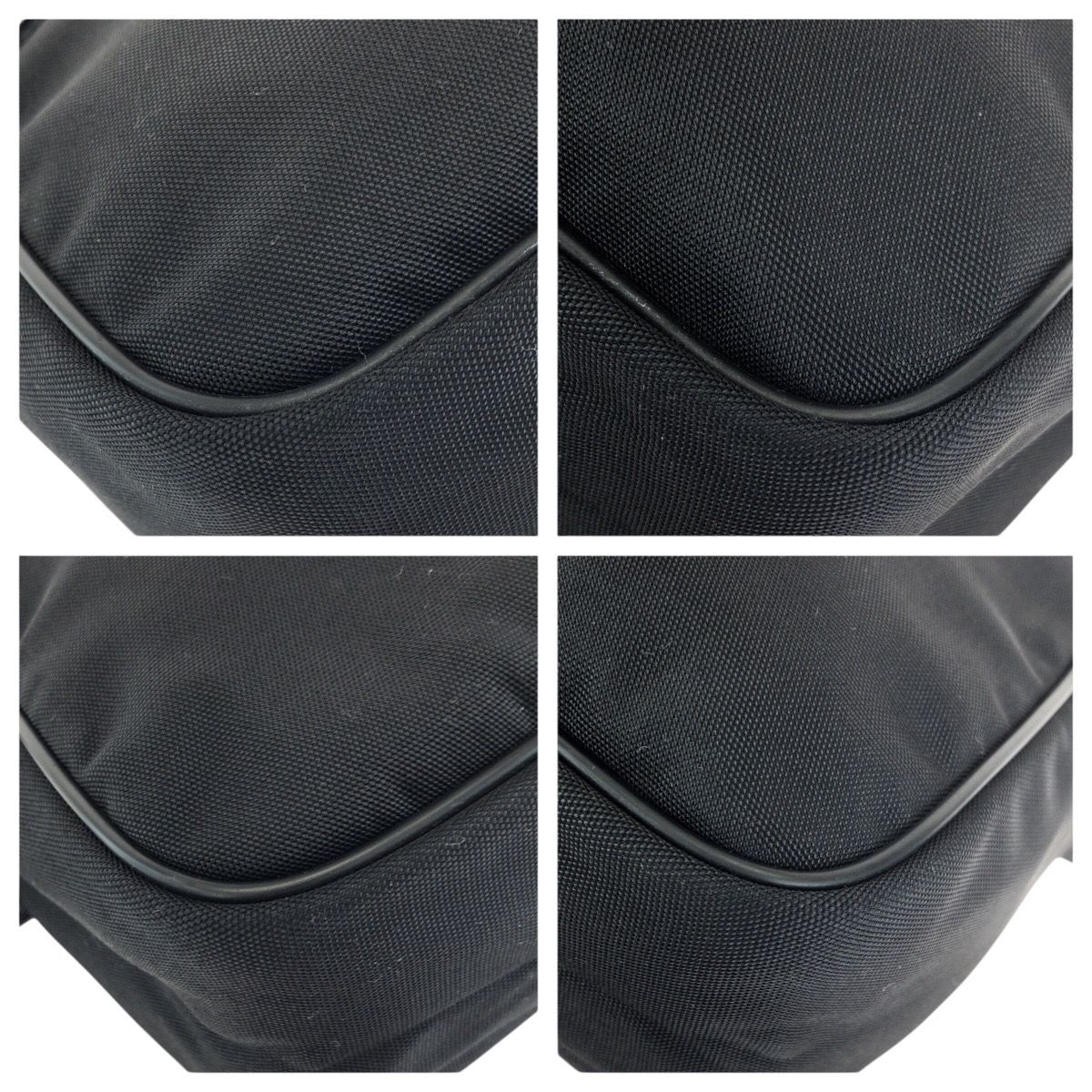 Gucci Sherry Line Logo Plate Black Nylon Clutch — view 3