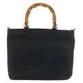 Gucci Bamboo Black Silver Nylon 000 Tote