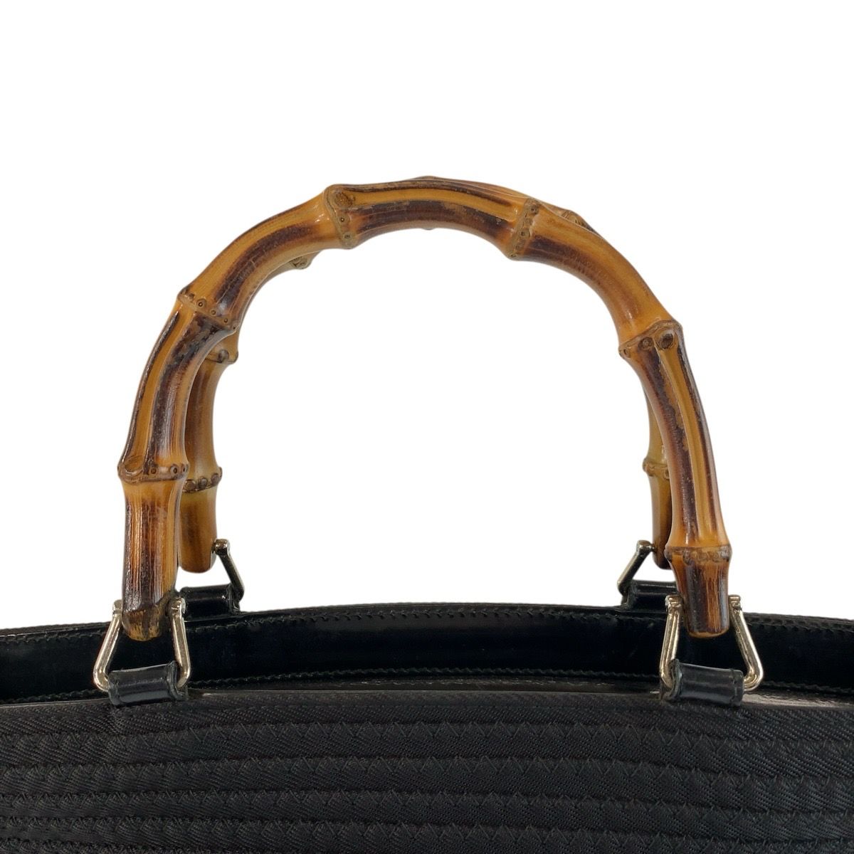 Gucci Bamboo Black Silver Nylon 000 Tote — view 8