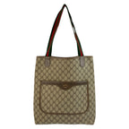 Gucci Vintage Sherry Line GG Supreme Canvas Tote Shoulder