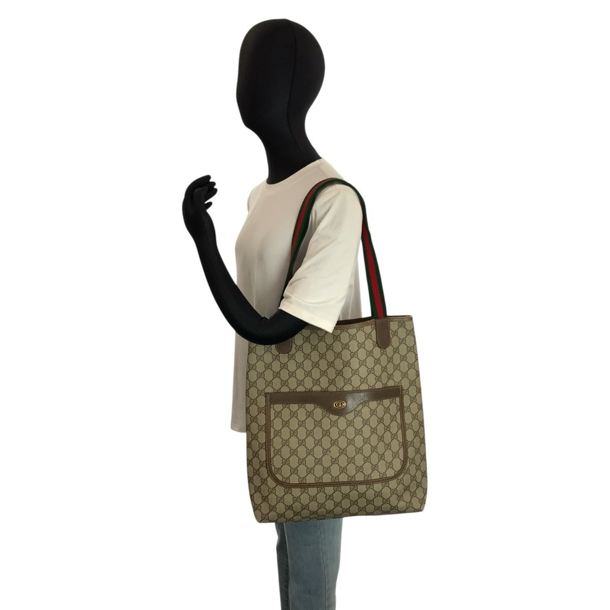Gucci Vintage Sherry Line GG Supreme Canvas Tote Shoulder — view 7