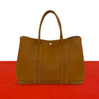 Hermes Garden Party PM Negonda Logo Tote Gold