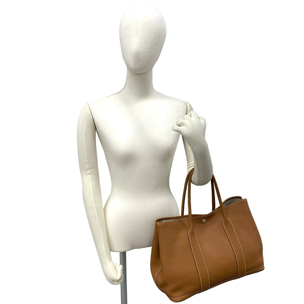 Hermes Garden Party PM Negonda Logo Tote Gold — view 2