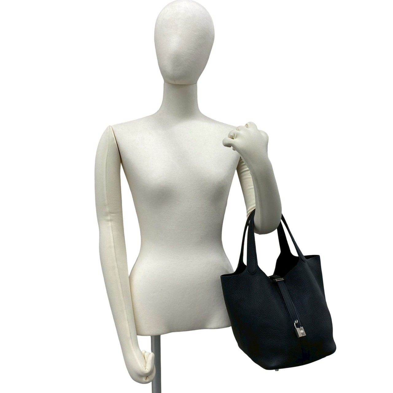 Hermes Picotin Lock PM Taurillon Clemence Leather Handbag Mini Tote Black — view 2