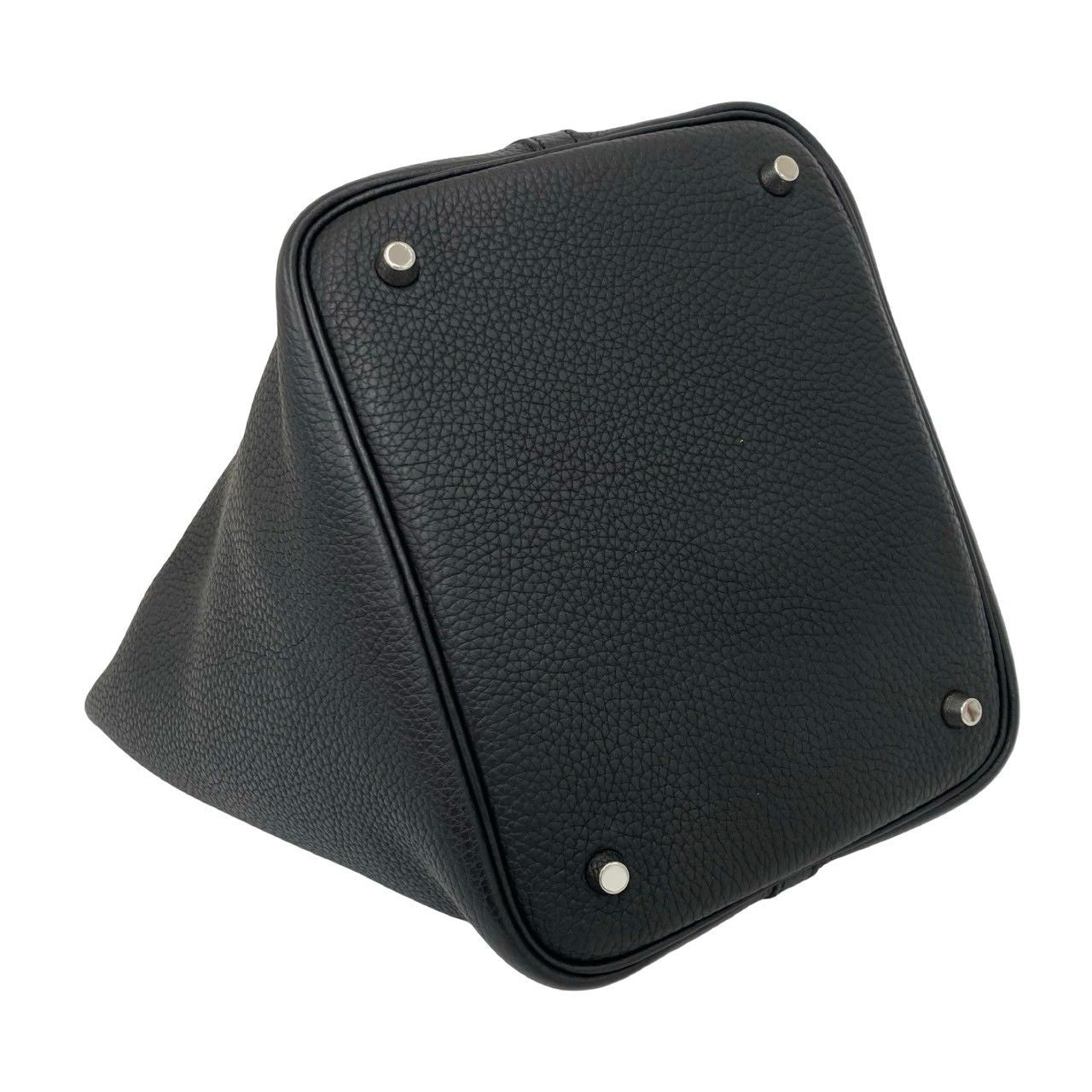 Hermes Picotin Lock PM Taurillon Clemence Leather Handbag Mini Tote Black — view 7