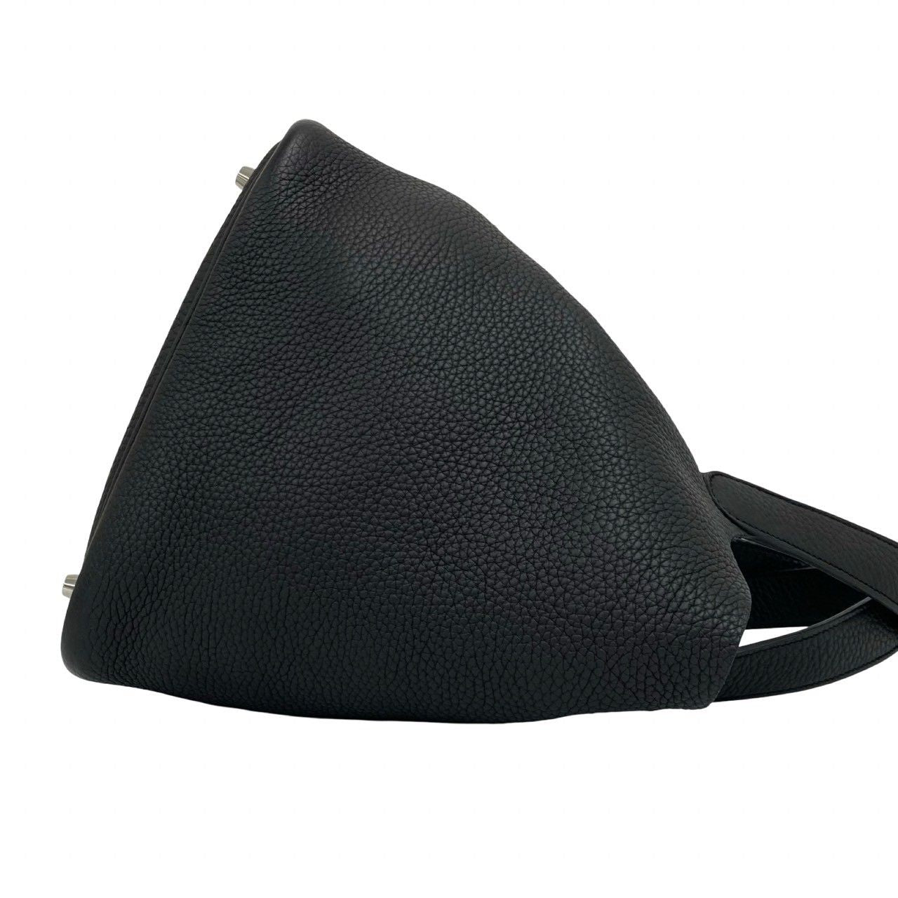 Hermes Picotin Lock PM Taurillon Clemence Leather Handbag Mini Tote Black — view 6
