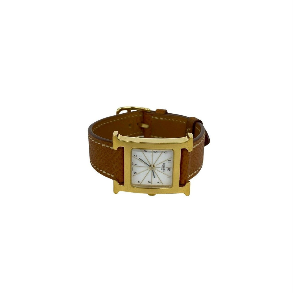 Hermes Watch Leather Quartz Brown Gold — view 7