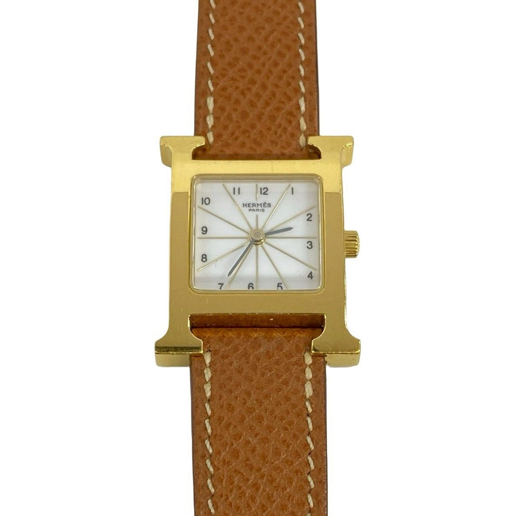 Hermes Watch Leather Quartz Brown Gold — view 4