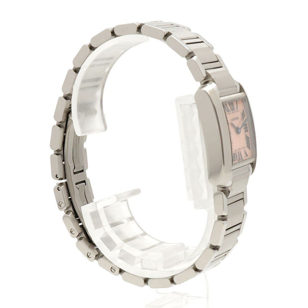 Cartier Tank Francaise SM Pink Dial Watch — view 3