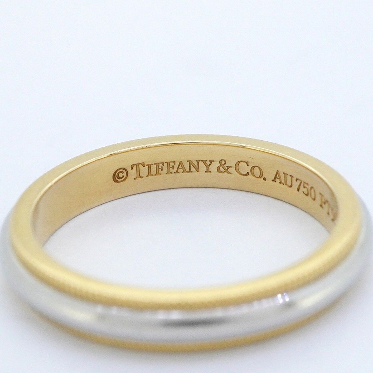 Tiffany & Co Ring Mill Gray 18k Yellow Gold Platinum — view 4