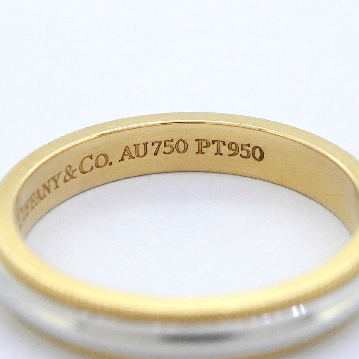 Tiffany & Co Ring Mill Gray 18k Yellow Gold Platinum — view 5