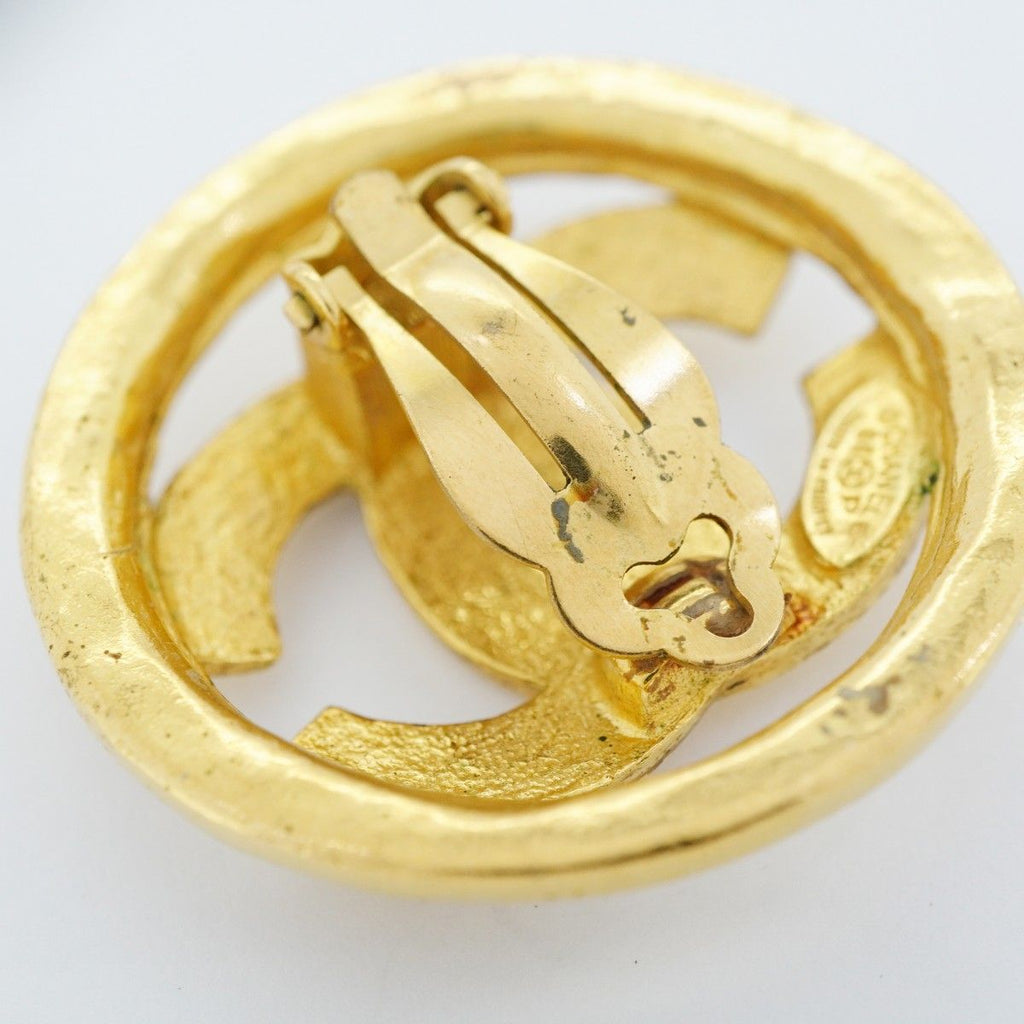 Chanel Earrings Vintage CC Logo Round — view 8