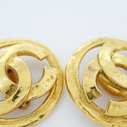 Chanel Earrings Vintage CC Logo Round — view 6