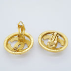 Chanel Earrings Vintage CC Logo Round — view 3