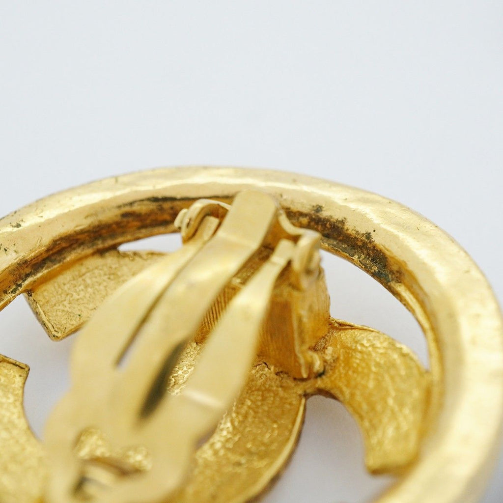 Chanel Earrings Vintage CC Logo Round — view 7