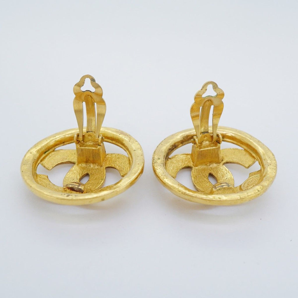 Chanel Earrings Vintage CC Logo Round — view 9