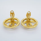Chanel Earrings Vintage CC Logo Round — view 9