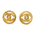 Chanel Earrings Vintage CC Logo Round
