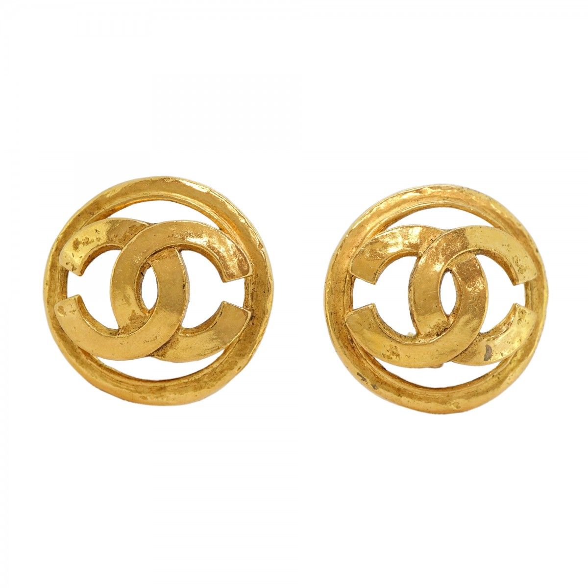 Chanel Earrings Vintage CC Logo Round