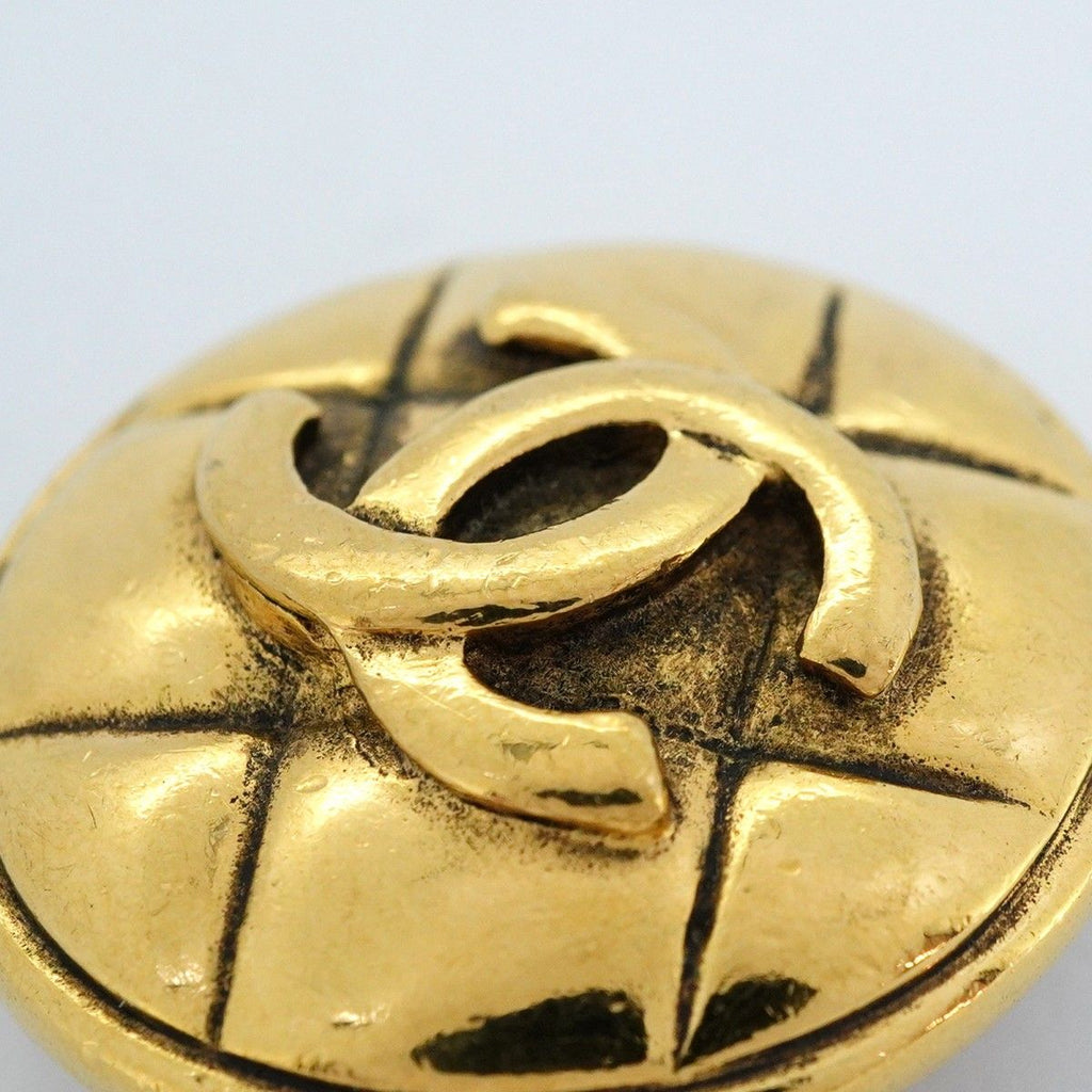 Chanel Earrings Vintage CC Logo Quilted Round — view 6