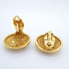 Chanel Earrings Vintage CC Logo Quilted Round — view 3