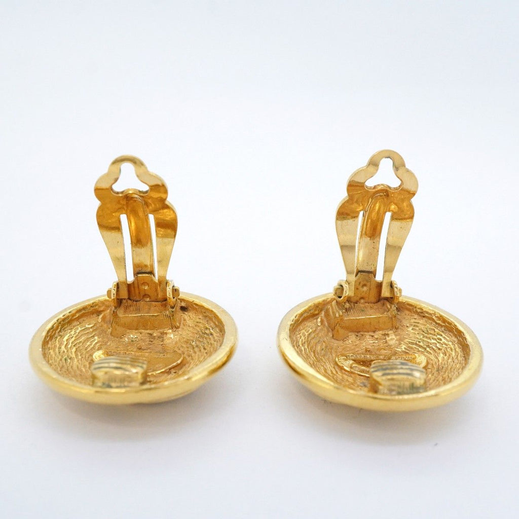 Chanel Earrings Vintage CC Logo Quilted Round — view 9
