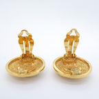 Chanel Earrings Vintage CC Logo Quilted Round — view 9