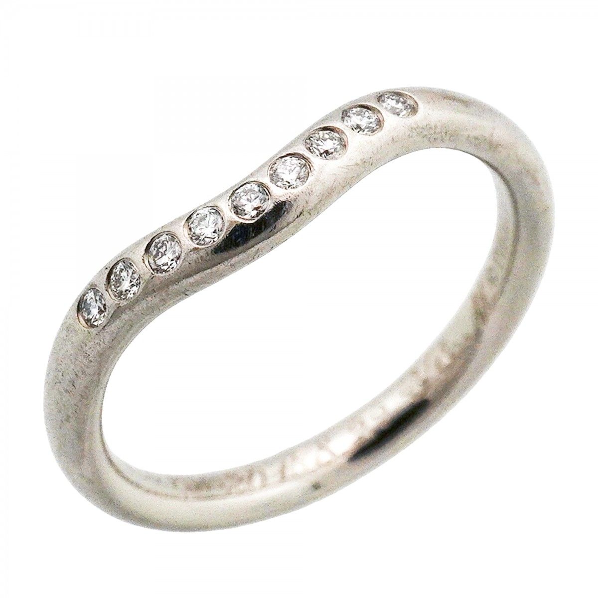 Tiffany & Co Ring T Cube Band Platinum Diamond