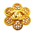 Chanel Brooch Vintage CC Logo Gold Plated