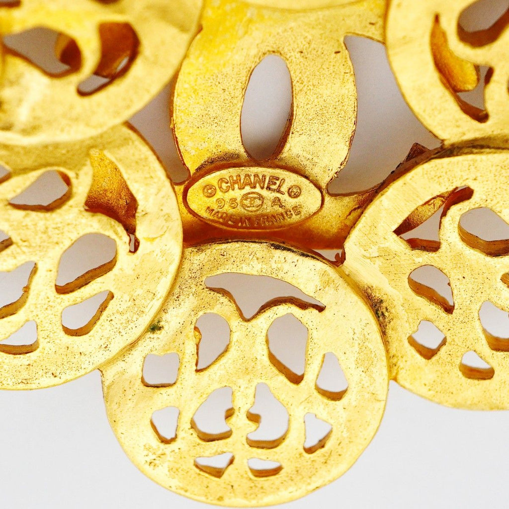 Chanel Brooch Vintage CC Logo Gold Plated — view 4