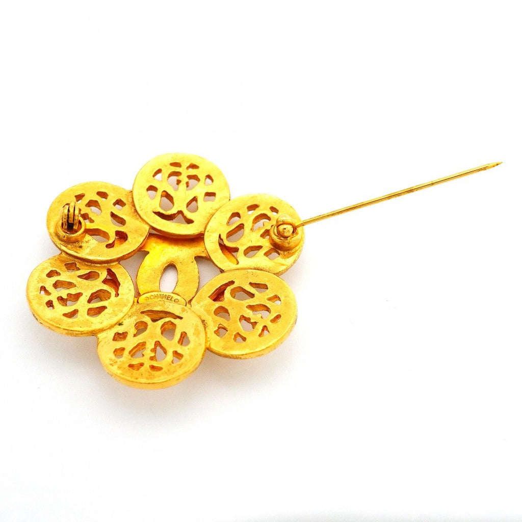 Chanel Brooch Vintage CC Logo Gold Plated — view 6