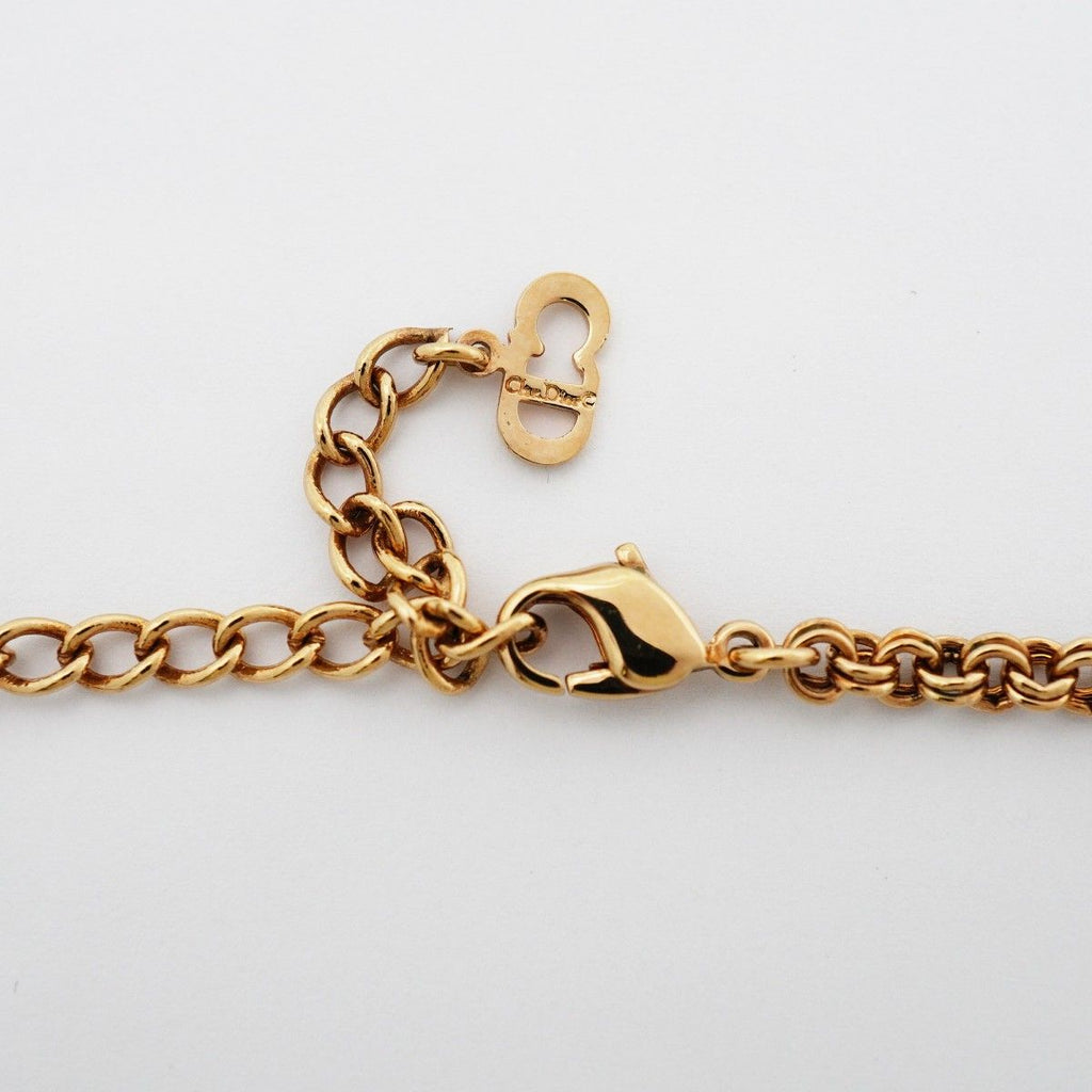 Dior Necklace CD Logo Gold Plated Rhinestone — view 4