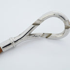 Hermes Bracelet Head Metal Leather Silver Brown — view 9