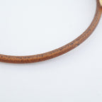 Hermes Bracelet Jumbo Hook Gold Plated Leather Brown — view 8