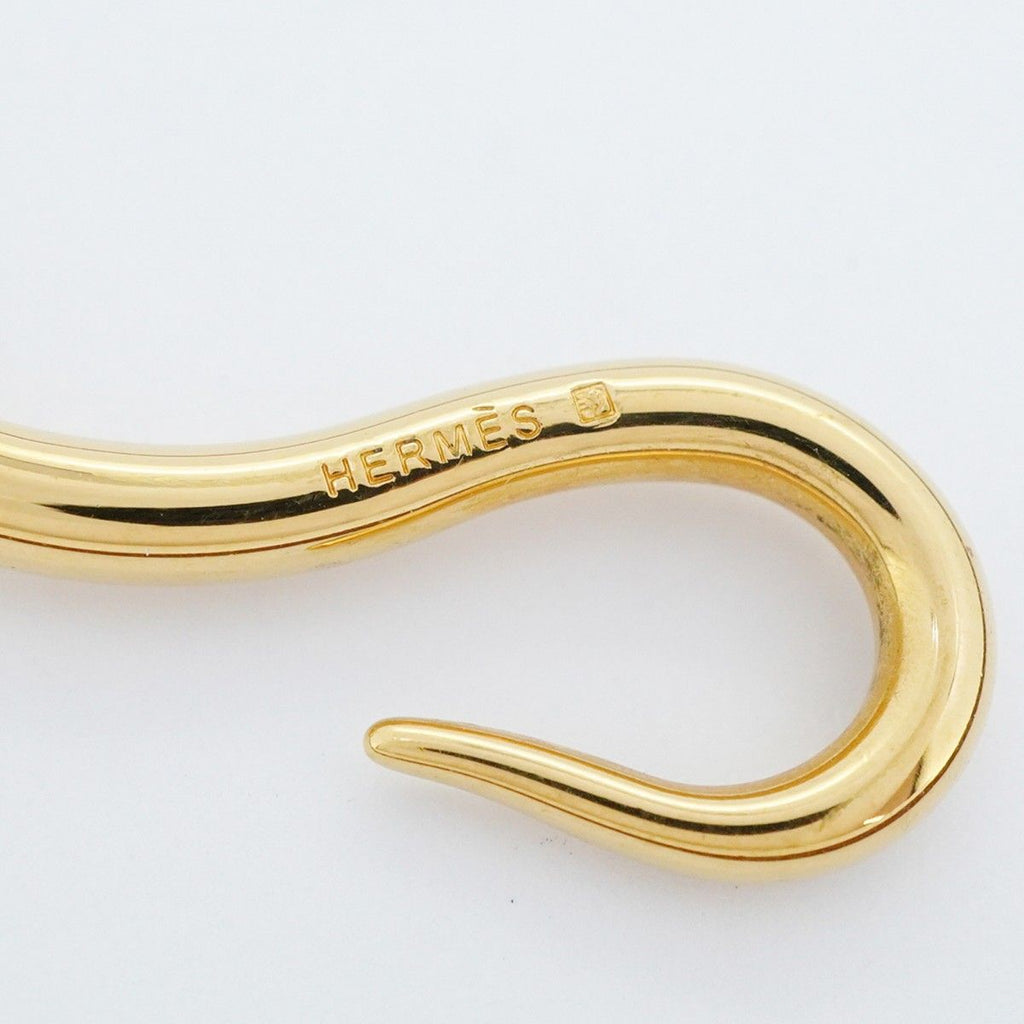 Hermes Bracelet Jumbo Hook Gold Plated Leather Brown — view 5
