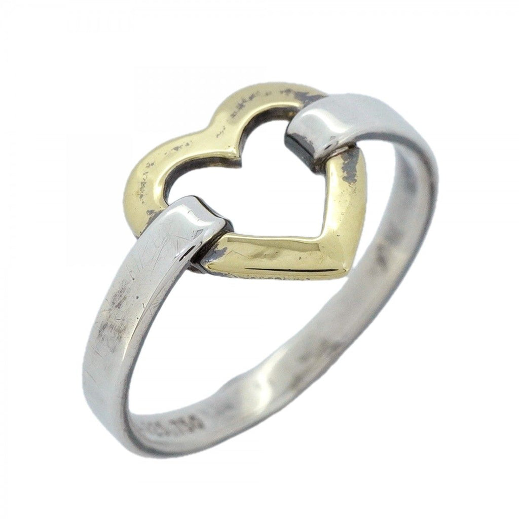 Tiffany & Co Ring Heart 18k Yellow Gold 925 Sterling Silver