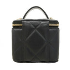 Chanel Vanity Bag Quilted Caviar Leather Black Champagne Gold — view 9