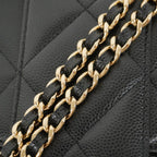 Chanel Vanity Bag Quilted Caviar Leather Black Champagne Gold — view 8