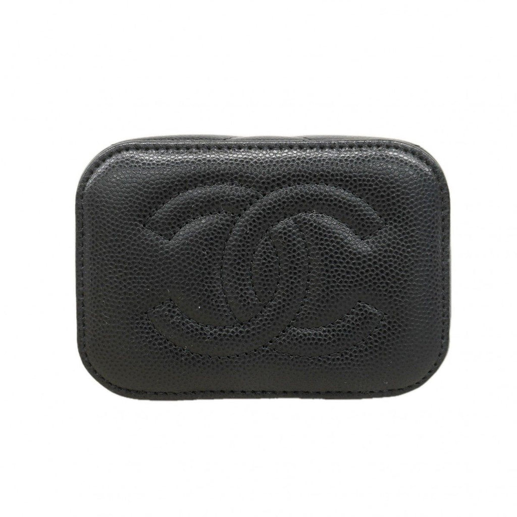 Chanel Vanity Bag Quilted Caviar Leather Black Champagne Gold — view 3