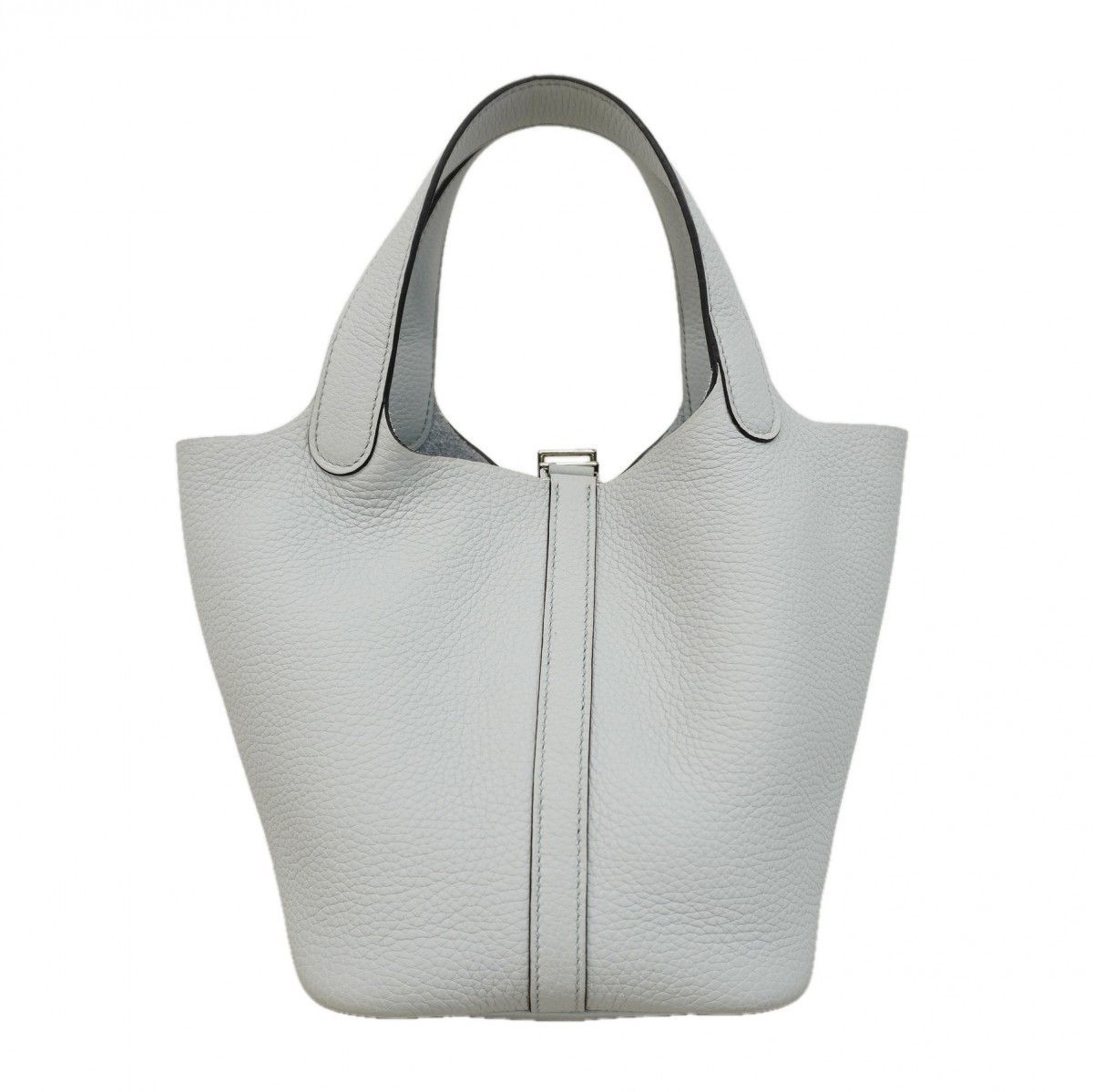 Hermes Handbag Picotin Lock PM Taurillon Clemence Blue Pale Silver — view 8