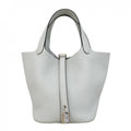 Hermes Handbag Picotin Lock PM Taurillon Clemence Blue Pale Silver