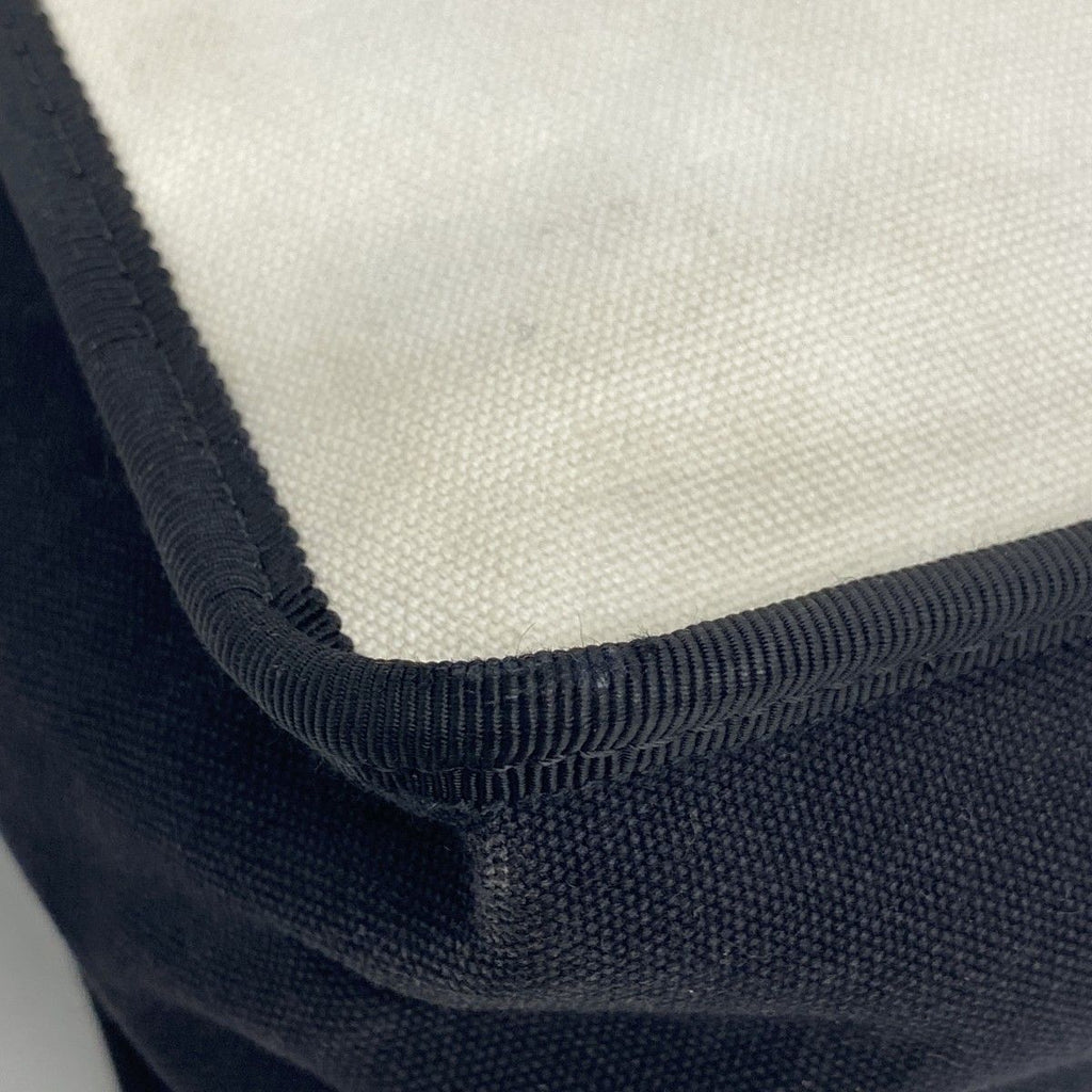 Chanel Tote Canvas White Black Silver — view 7