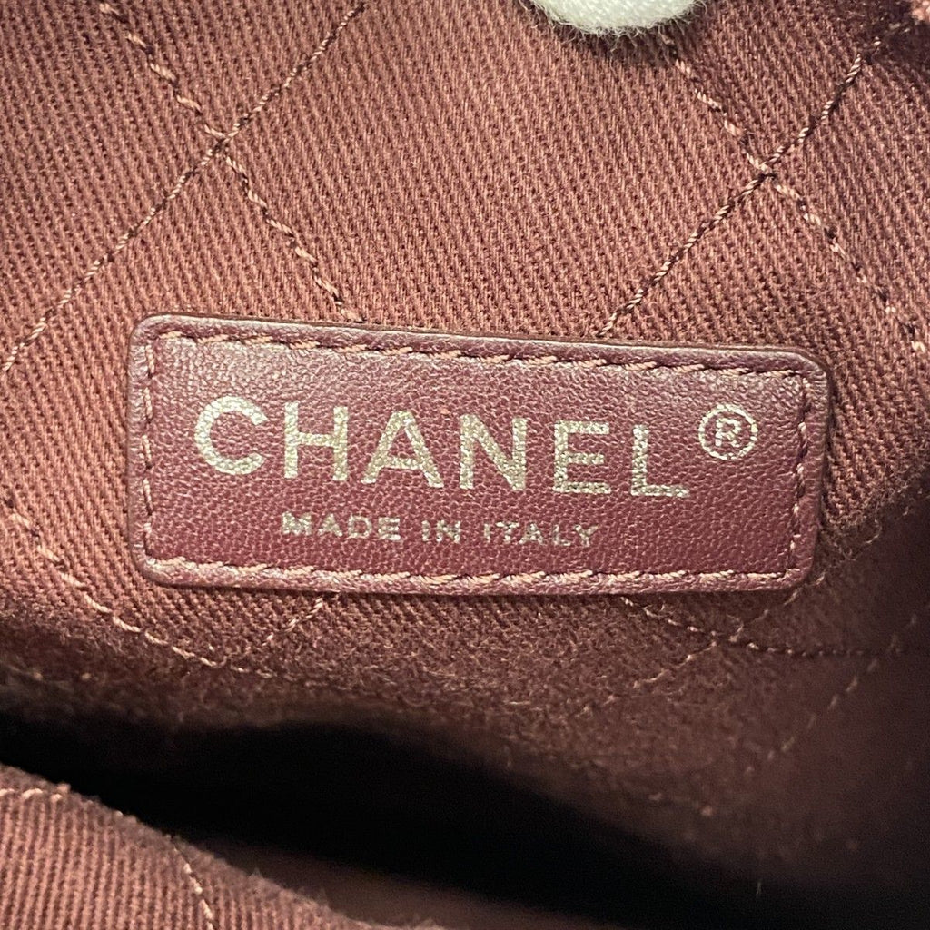 Chanel Tote Canvas White Black Silver — view 5