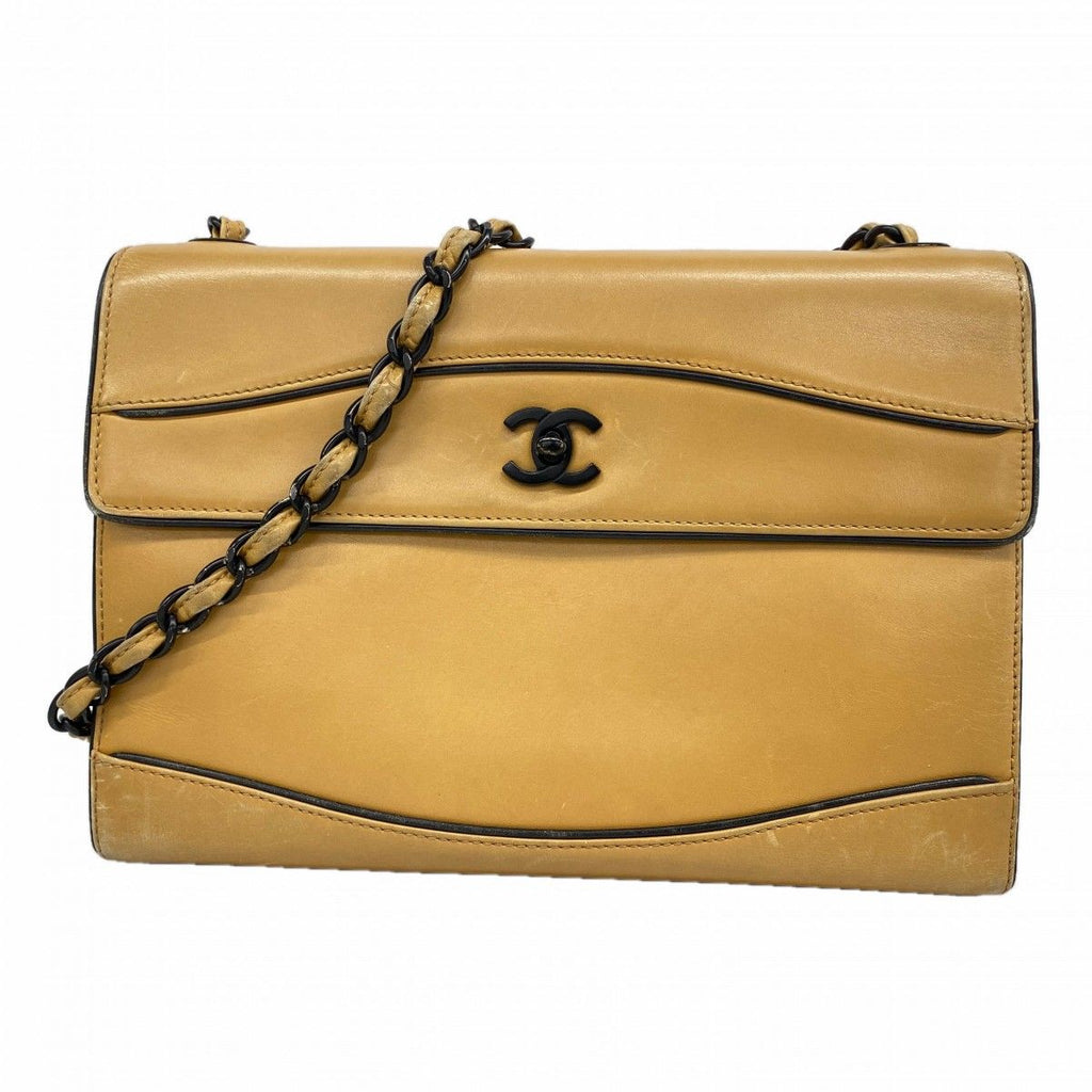 Chanel Shoulder Bag Leather Brown